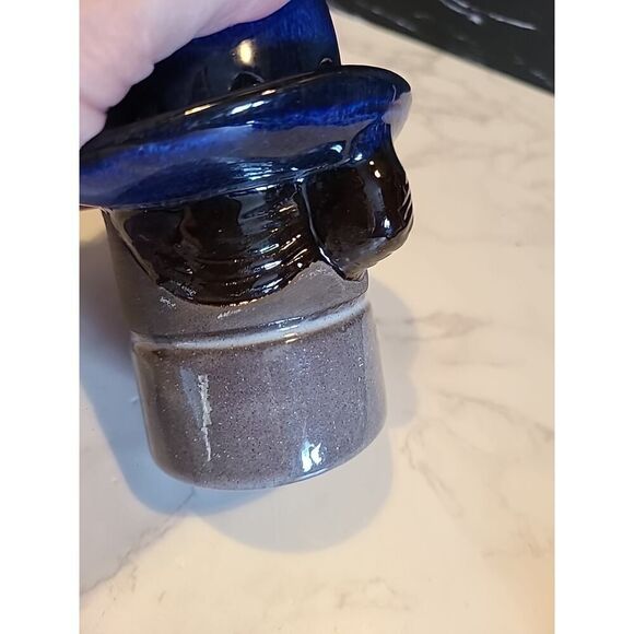 ELSI BOURELIUS Blue Woman In Hat Figure Bud Vase JIE Sweden Scandinavian 5.25" - Picture 7 of 7